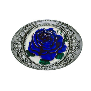 Blue Rose Belt Buckle